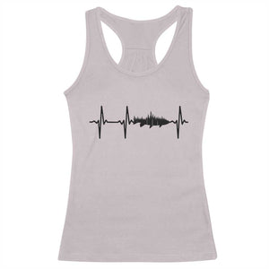 Fish And Forest Fishing Lover Heartbeat Gift Racerback Tank Top TS12 Ice Gray Print Your Wear