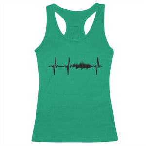Fish And Forest Fishing Lover Heartbeat Gift Racerback Tank Top TS12 Irish Green Print Your Wear