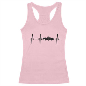 Fish And Forest Fishing Lover Heartbeat Gift Racerback Tank Top TS12 Light Pink Print Your Wear