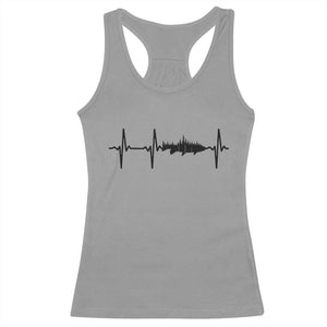 Fish And Forest Fishing Lover Heartbeat Gift Racerback Tank Top TS12 Sport Gray Print Your Wear