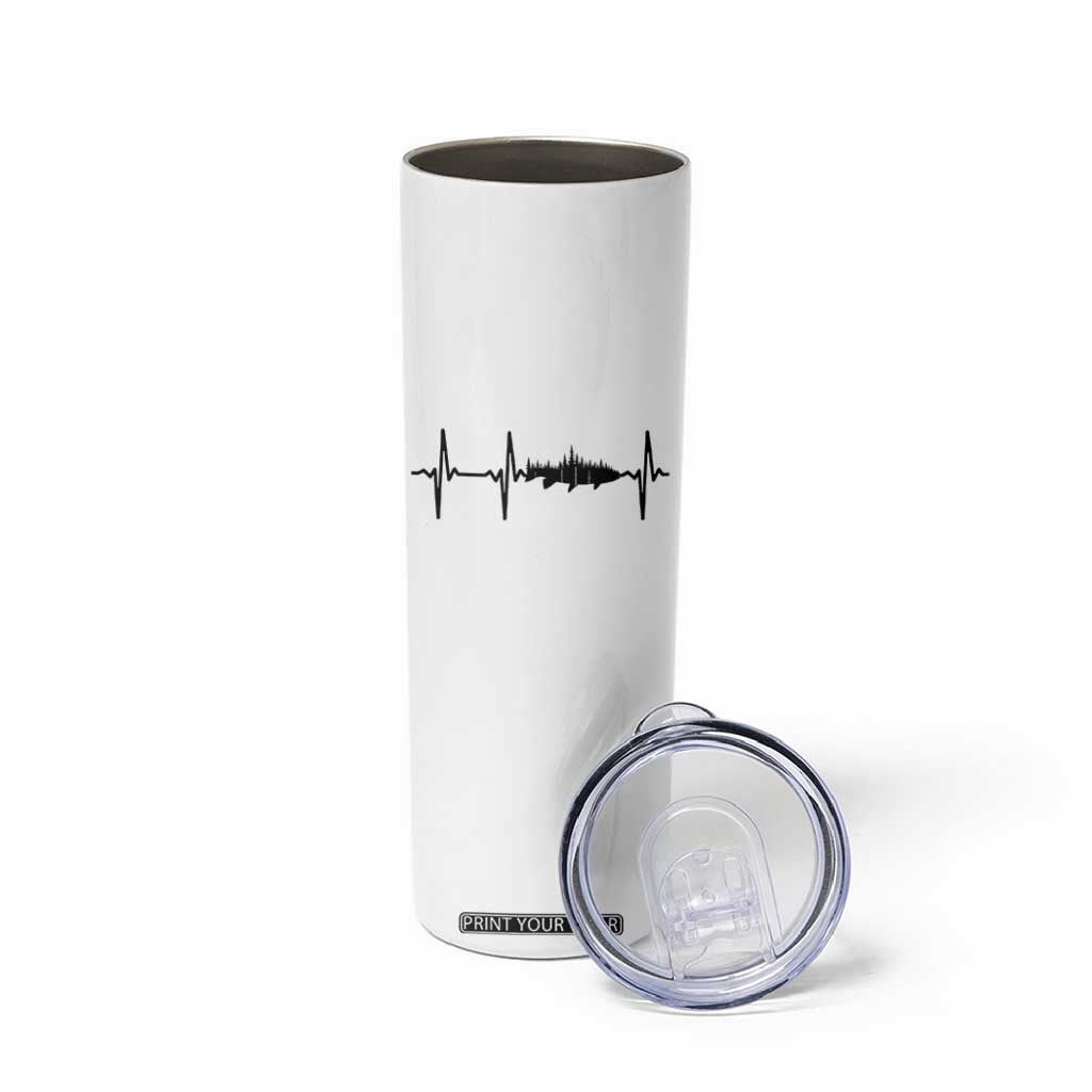 Fish And Forest Fishing Lover Heartbeat Gift Skinny Tumbler TS12 Print Your Wear
