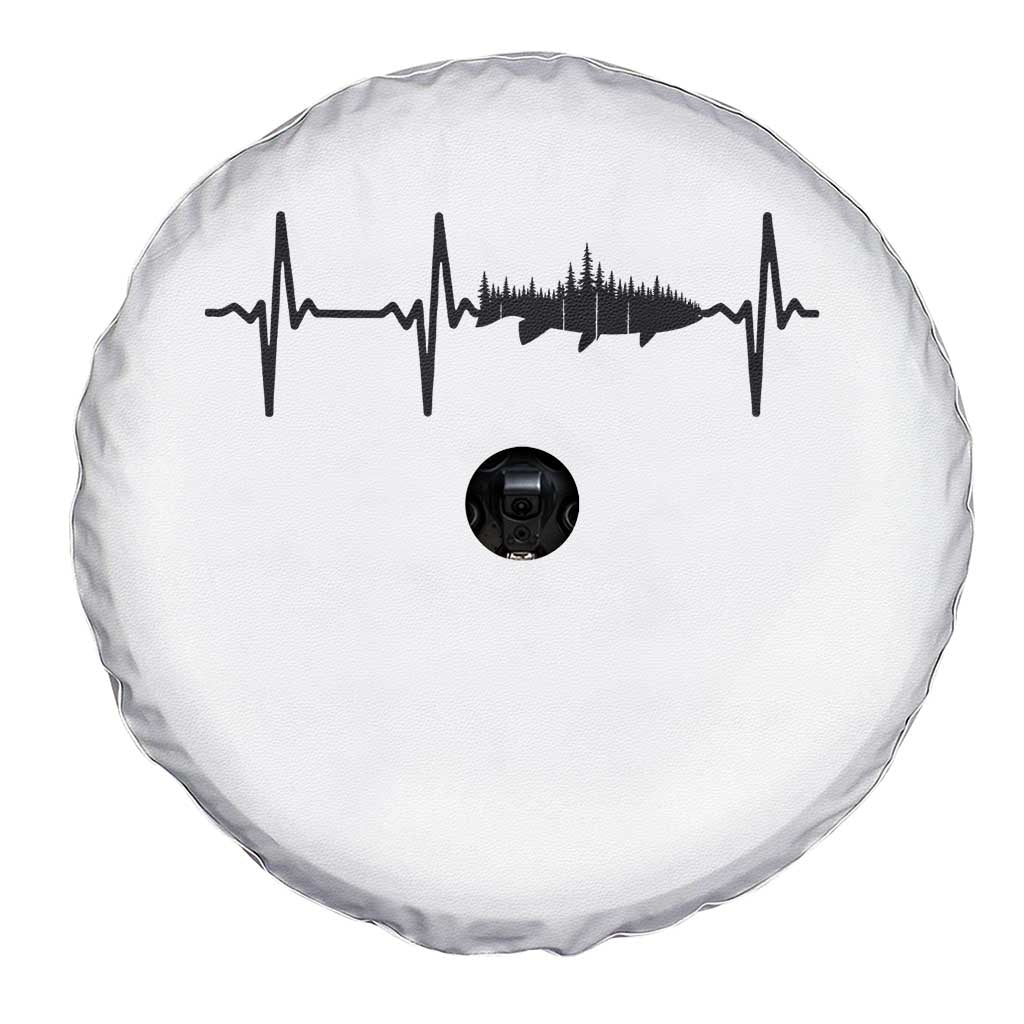 Fish And Forest Fishing Lover Heartbeat Gift Spare Tire Cover TS12 Print Your Wear