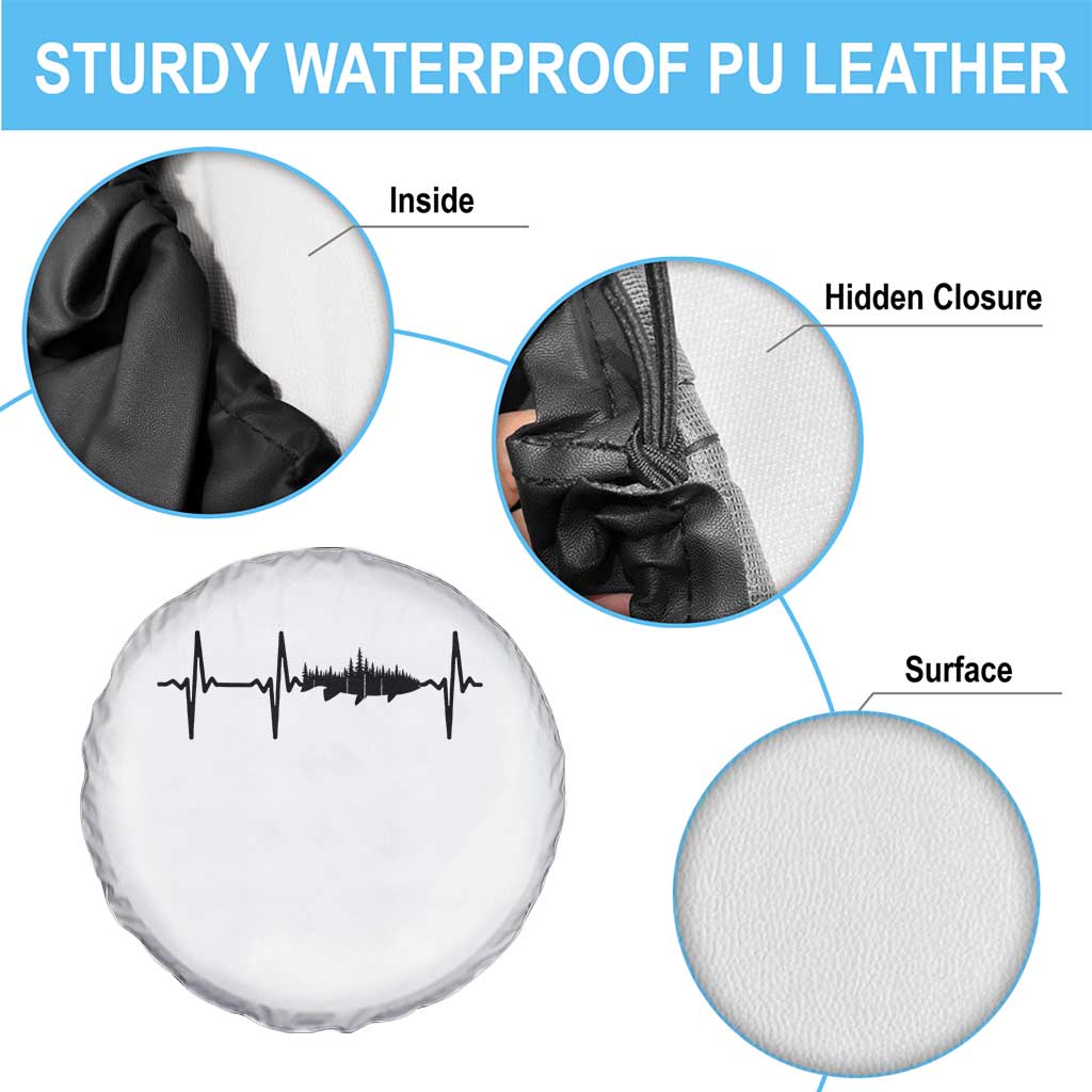 Fish And Forest Fishing Lover Heartbeat Gift Spare Tire Cover TS12 Print Your Wear