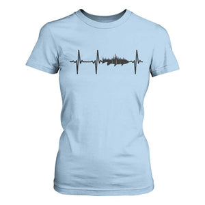 Fish And Forest Fishing Lover Heartbeat Gift T Shirt For Women TS12 Light Blue Print Your Wear