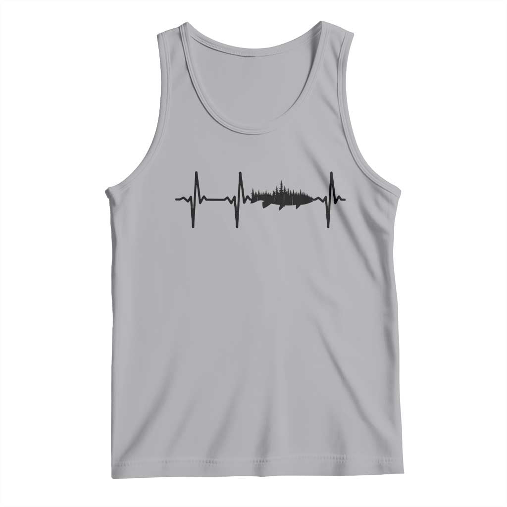 Fish And Forest Fishing Lover Heartbeat Gift Tank Top TS12 Athletic Heather Print Your Wear