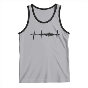 Fish And Forest Fishing Lover Heartbeat Gift Tank Top TS12 Athletic Heather Black Print Your Wear