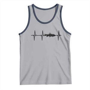 Fish And Forest Fishing Lover Heartbeat Gift Tank Top TS12 Athletic Heather Navy Print Your Wear