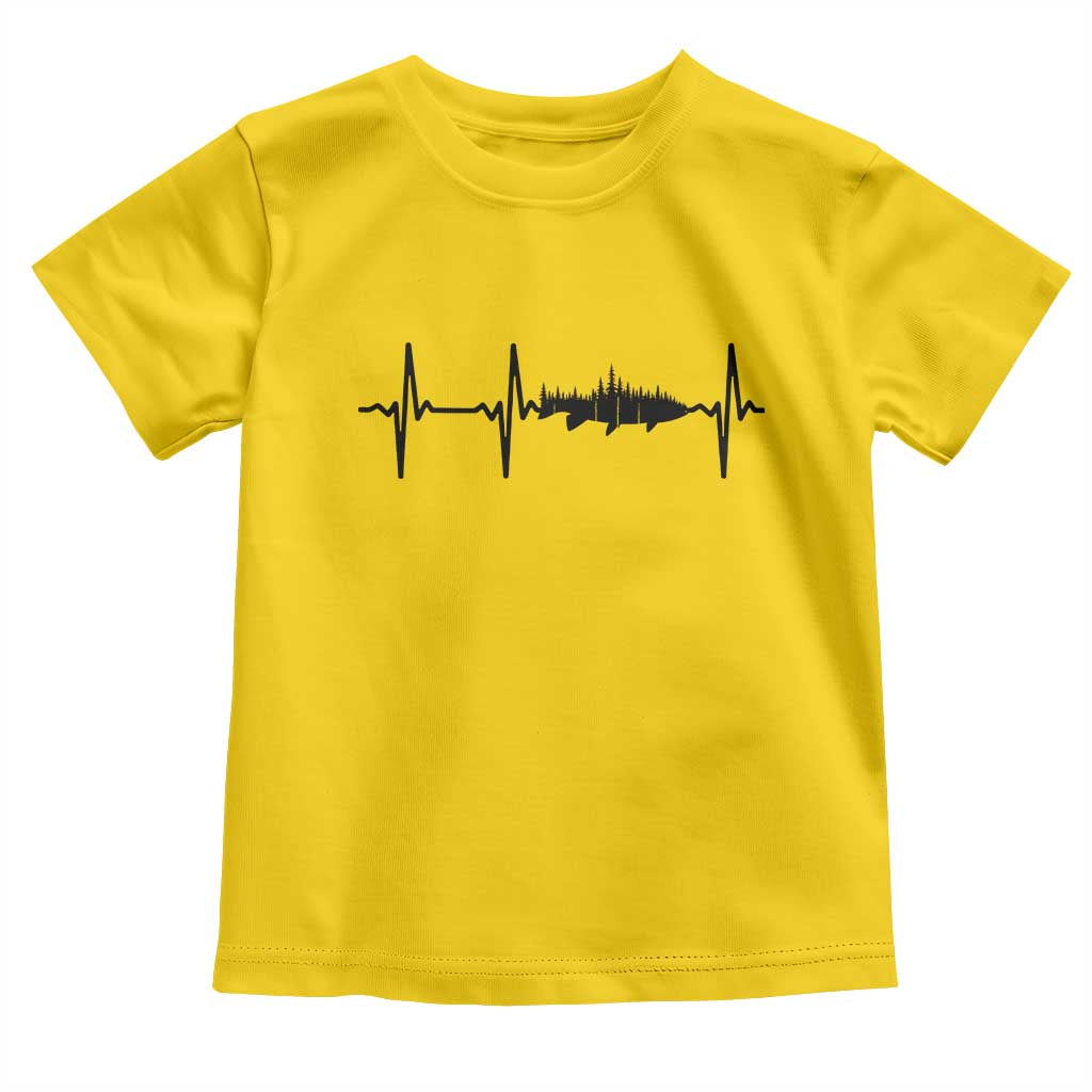 Fish And Forest Fishing Lover Heartbeat Gift Toddler T Shirt TS12 Daisy Print Your Wear