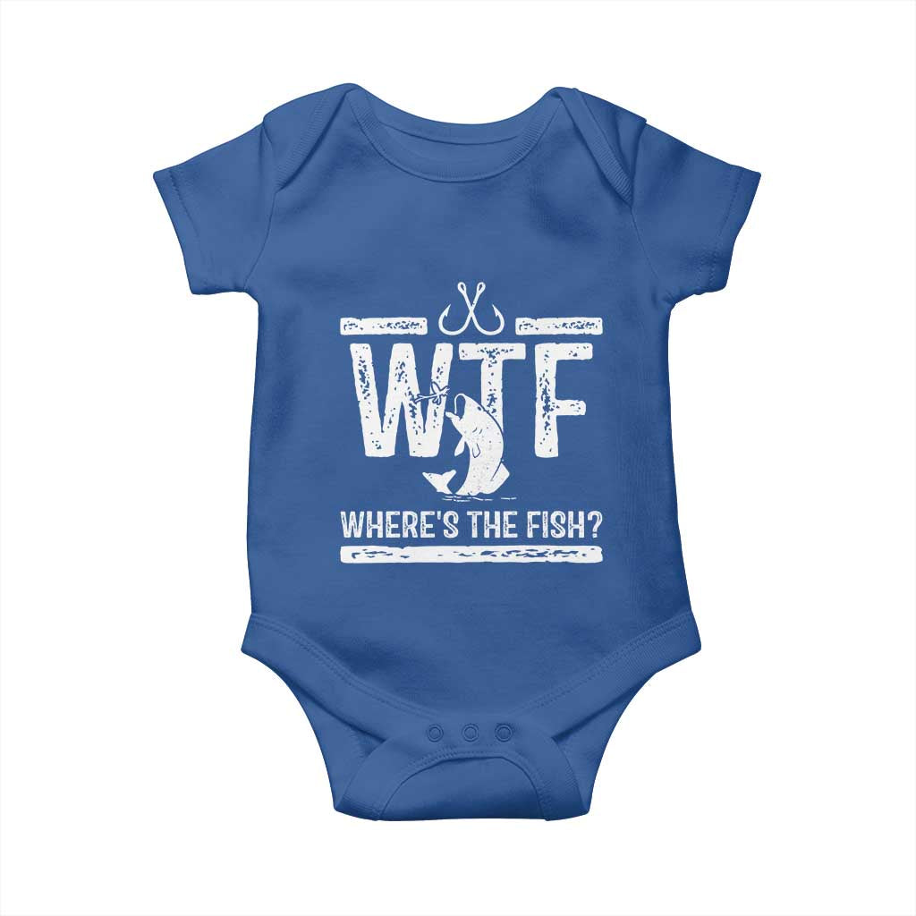 Where Is The Fish Baby Onesie Funny WTF Fishing Gift TS12 Royal Blue Print Your Wear