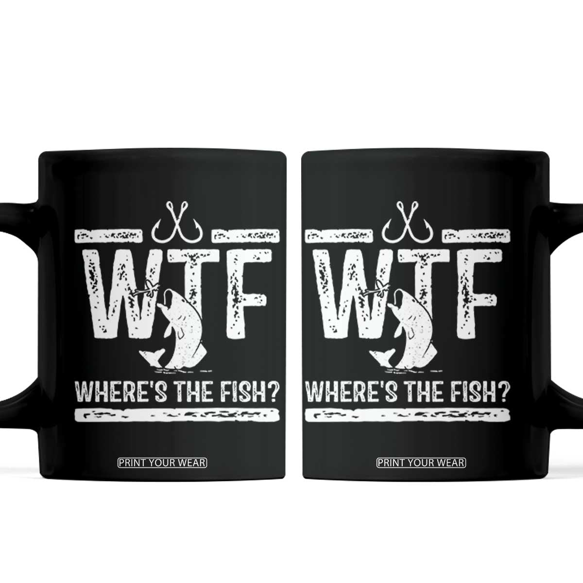 Where Is The Fish Coffee Mug Funny WTF Fishing Gift TS12 Black Print Your Wear