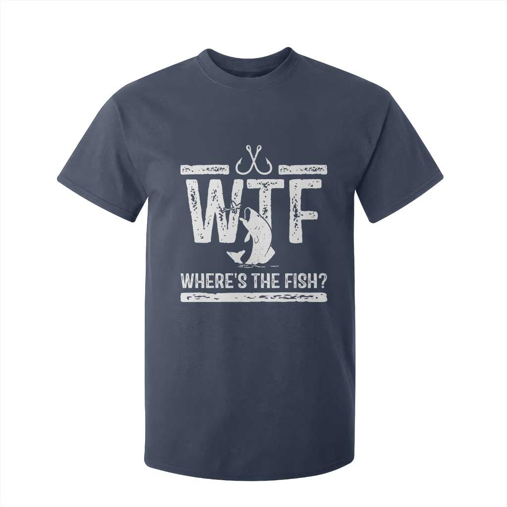 Where Is The Fish T Shirt For Kid Funny WTF Fishing Gift TS12 Navy Print Your Wear