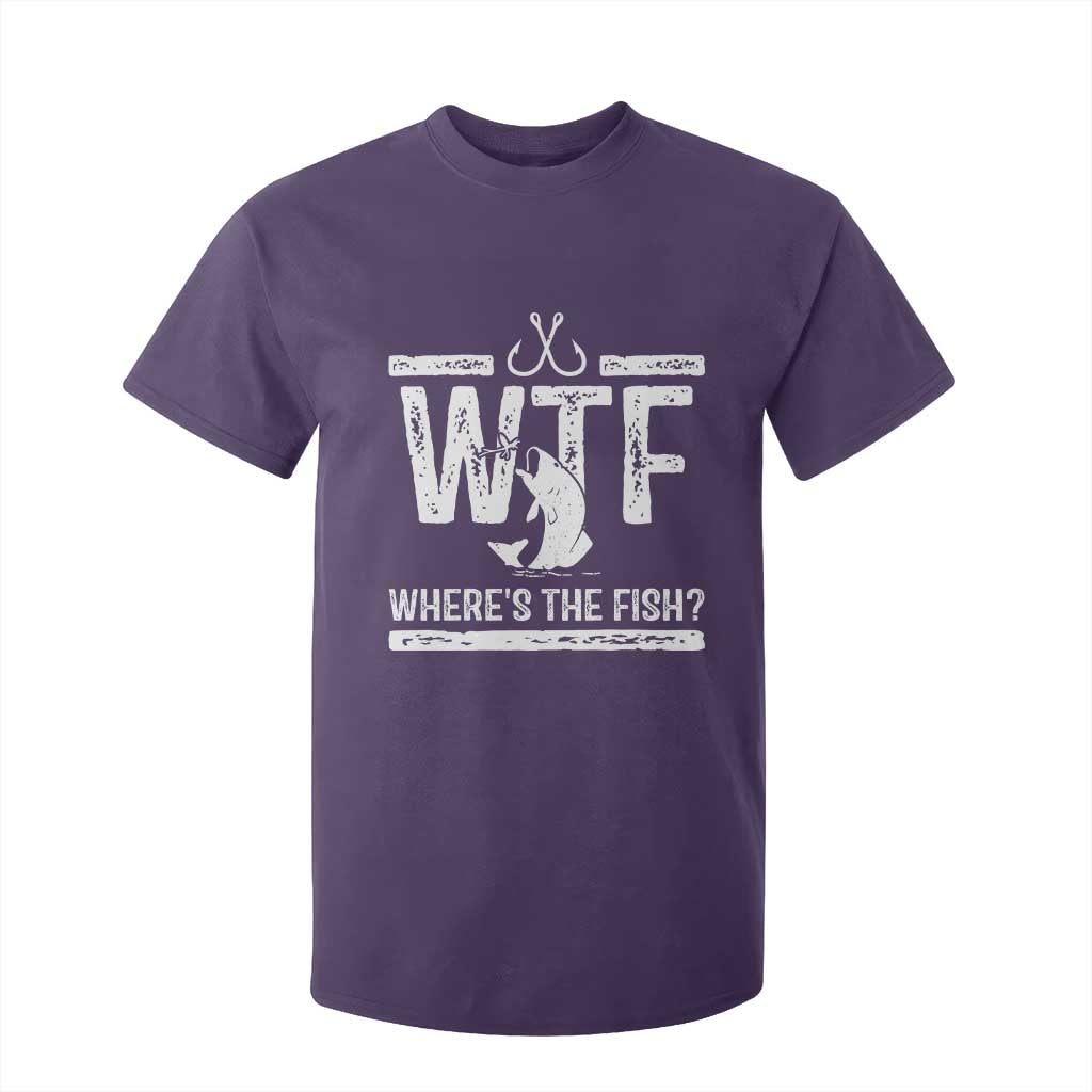 Where Is The Fish T Shirt For Kid Funny WTF Fishing Gift TS12 Purple Print Your Wear