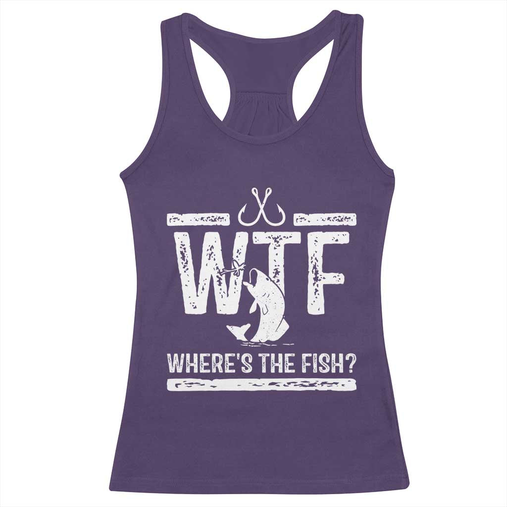 Where Is The Fish Racerback Tank Top Funny WTF Fishing Gift TS12 Purple Print Your Wear