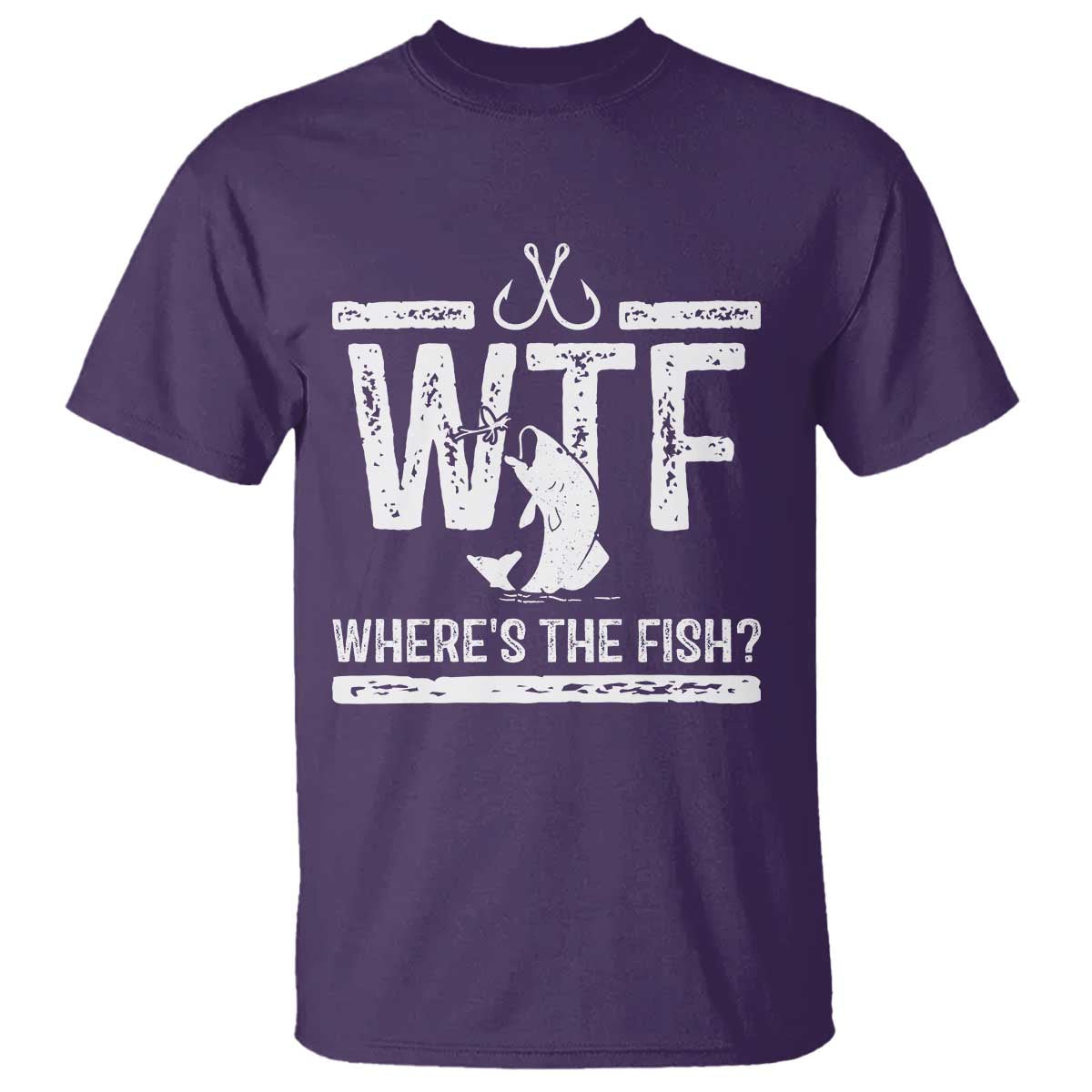 Where Is The Fish T Shirt Funny WTF Fishing Gift TS12 Purple Print Your Wear