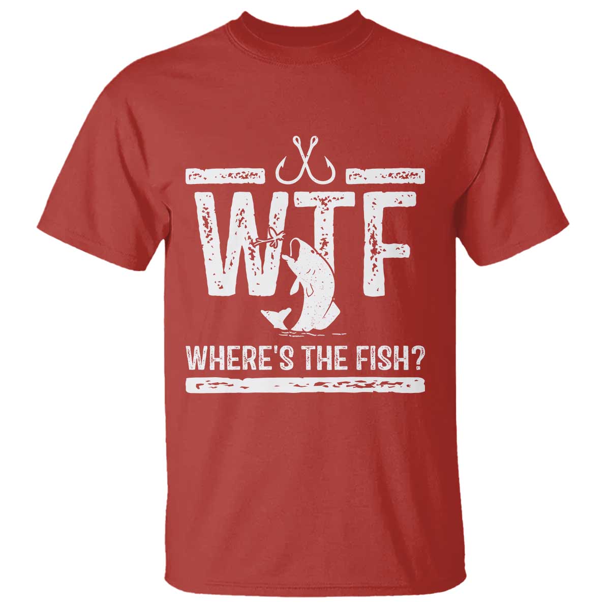 Where Is The Fish T Shirt Funny WTF Fishing Gift TS12 Red Print Your Wear