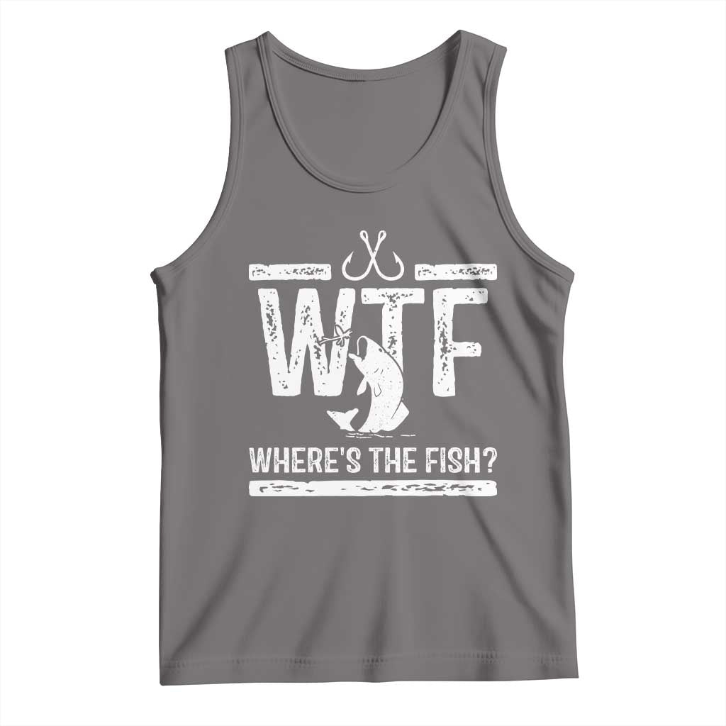Where Is The Fish Tank Top Funny WTF Fishing Gift TS12 Deep Heather Print Your Wear
