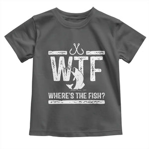 Where Is The Fish Toddler T Shirt Funny WTF Fishing Gift TS12 Dark Heather Print Your Wear
