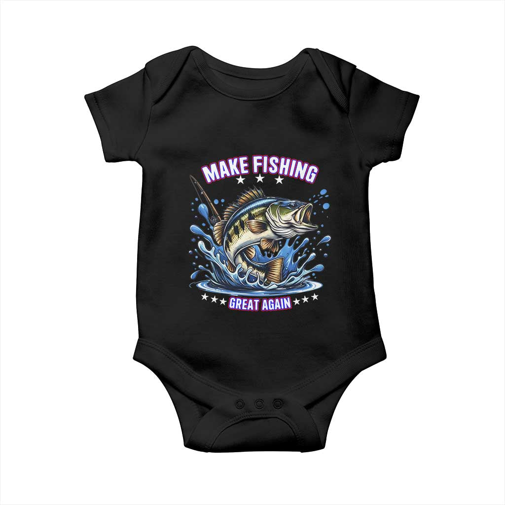 Funny Make Fishing Great Again Baby Onesie Fisherman Gift TS12 Black Print Your Wear