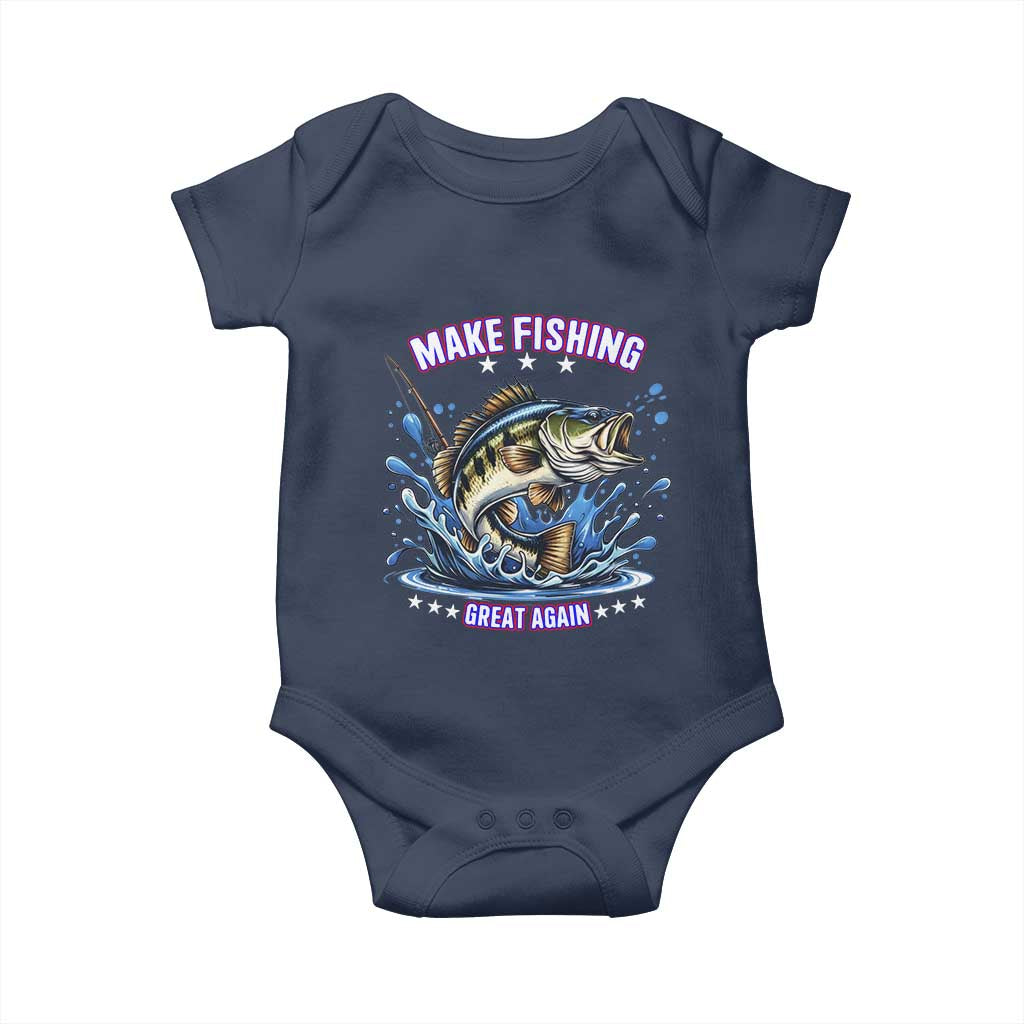 Funny Make Fishing Great Again Baby Onesie Fisherman Gift TS12 Navy Print Your Wear