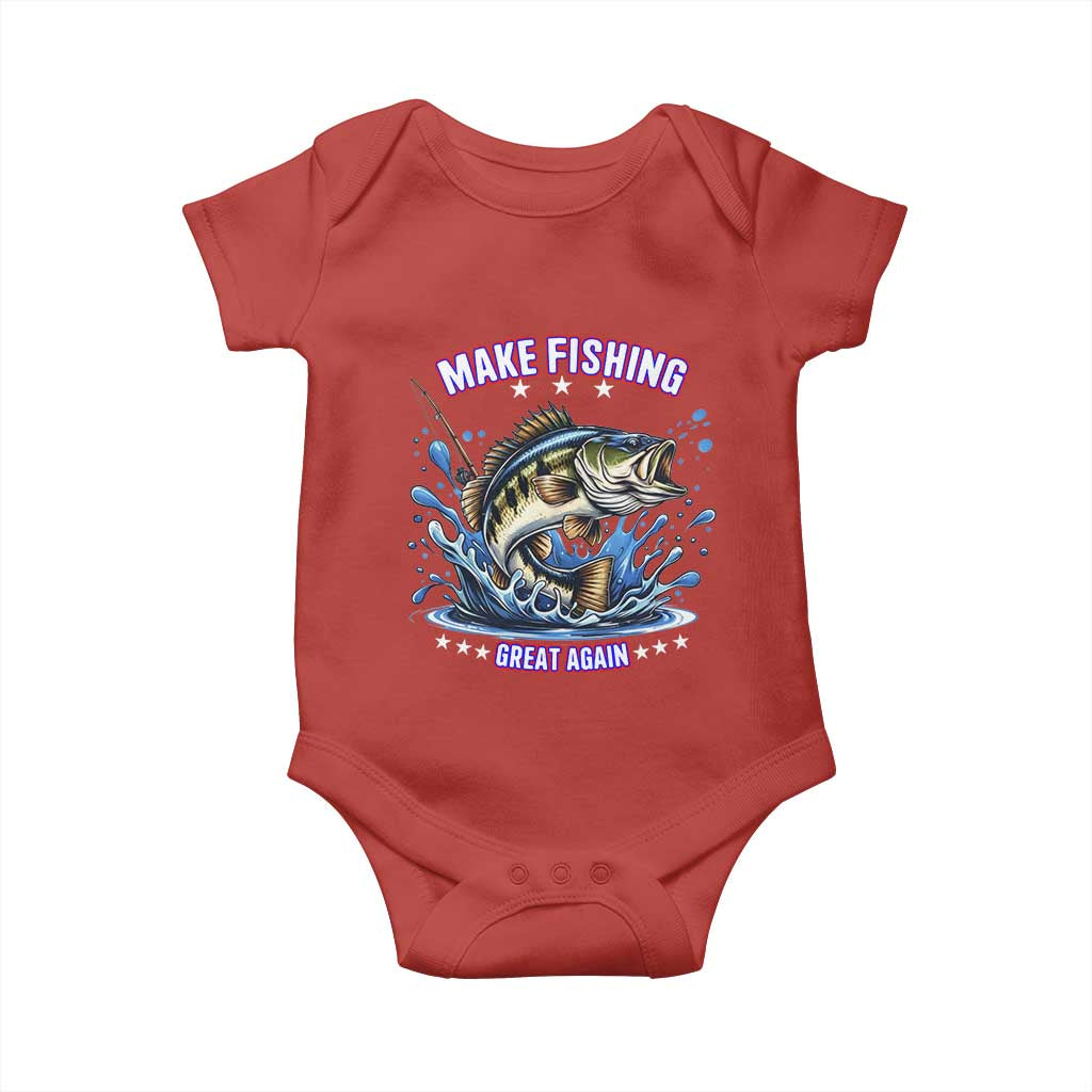 Funny Make Fishing Great Again Baby Onesie Fisherman Gift TS12 Red Print Your Wear