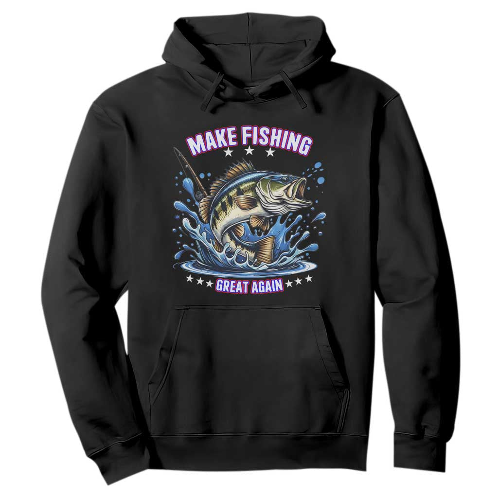 Funny Make Fishing Great Again Hoodie Fisherman Gift TS12 Black Print Your Wear