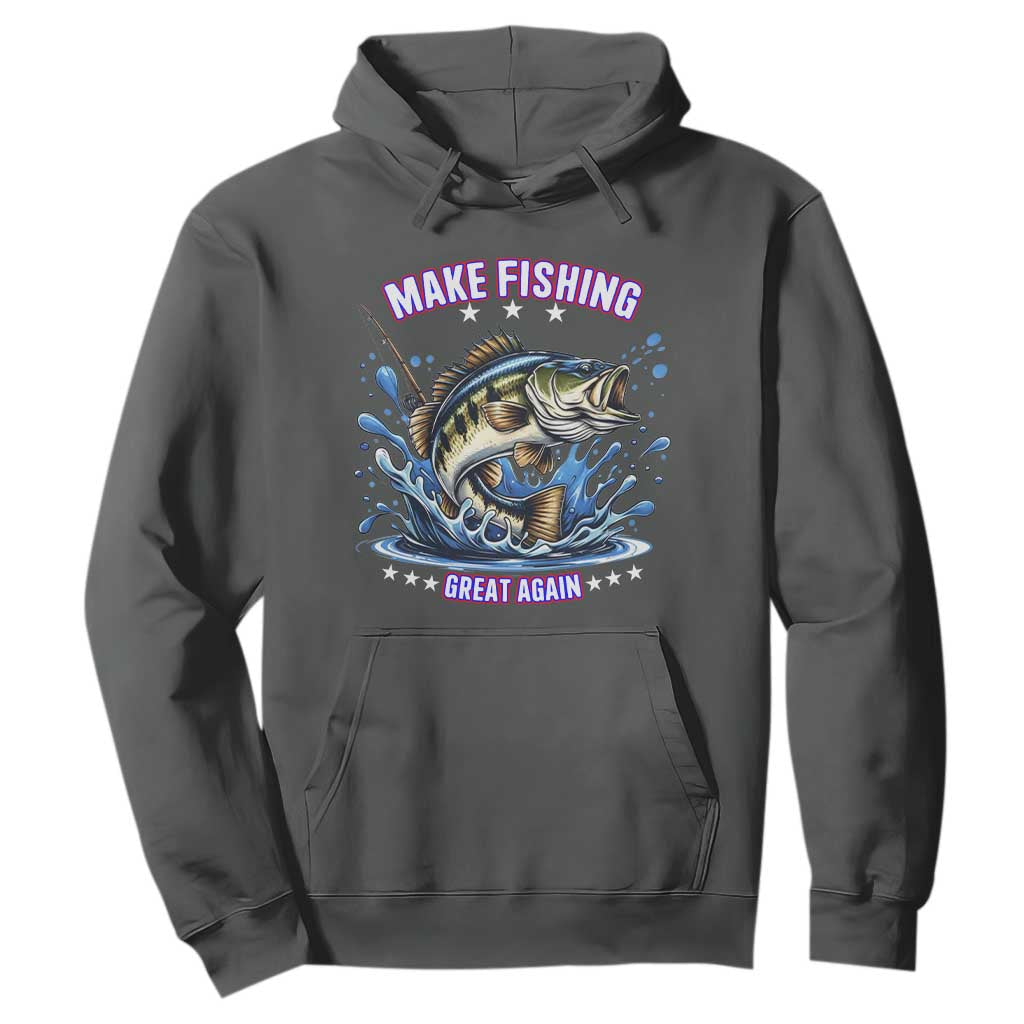 Funny Make Fishing Great Again Hoodie Fisherman Gift TS12 Dark Heather Print Your Wear