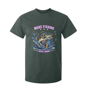 Funny Make Fishing Great Again T Shirt For Kid Fisherman Gift TS12 Dark Forest Green Print Your Wear