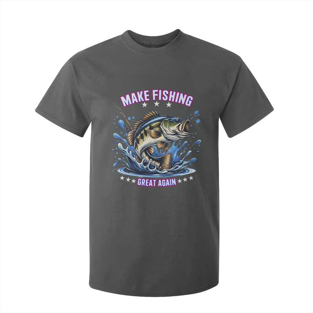 Funny Make Fishing Great Again T Shirt For Kid Fisherman Gift TS12 Dark Heather Print Your Wear