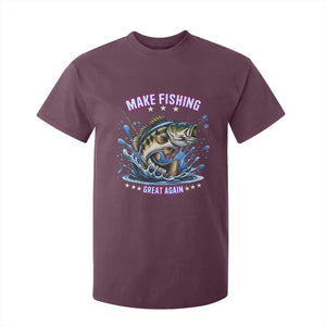 Funny Make Fishing Great Again T Shirt For Kid Fisherman Gift TS12 Maroon Print Your Wear