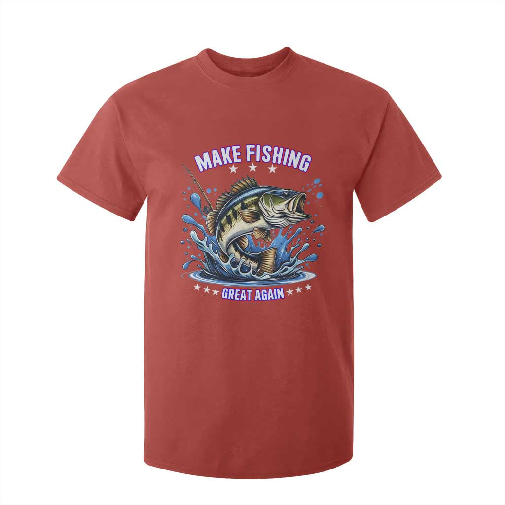Funny Make Fishing Great Again T Shirt For Kid Fisherman Gift TS12 Red Print Your Wear