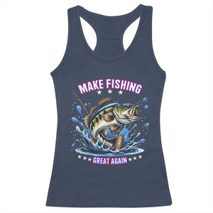 Funny Make Fishing Great Again Racerback Tank Top Fisherman Gift TS12 Navy Print Your Wear