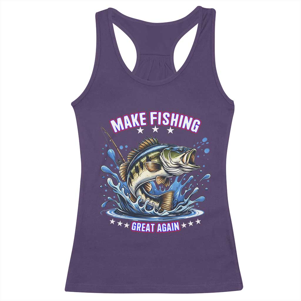 Funny Make Fishing Great Again Racerback Tank Top Fisherman Gift TS12 Purple Print Your Wear