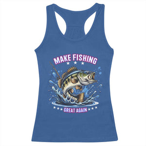 Funny Make Fishing Great Again Racerback Tank Top Fisherman Gift TS12 Royal Blue Print Your Wear