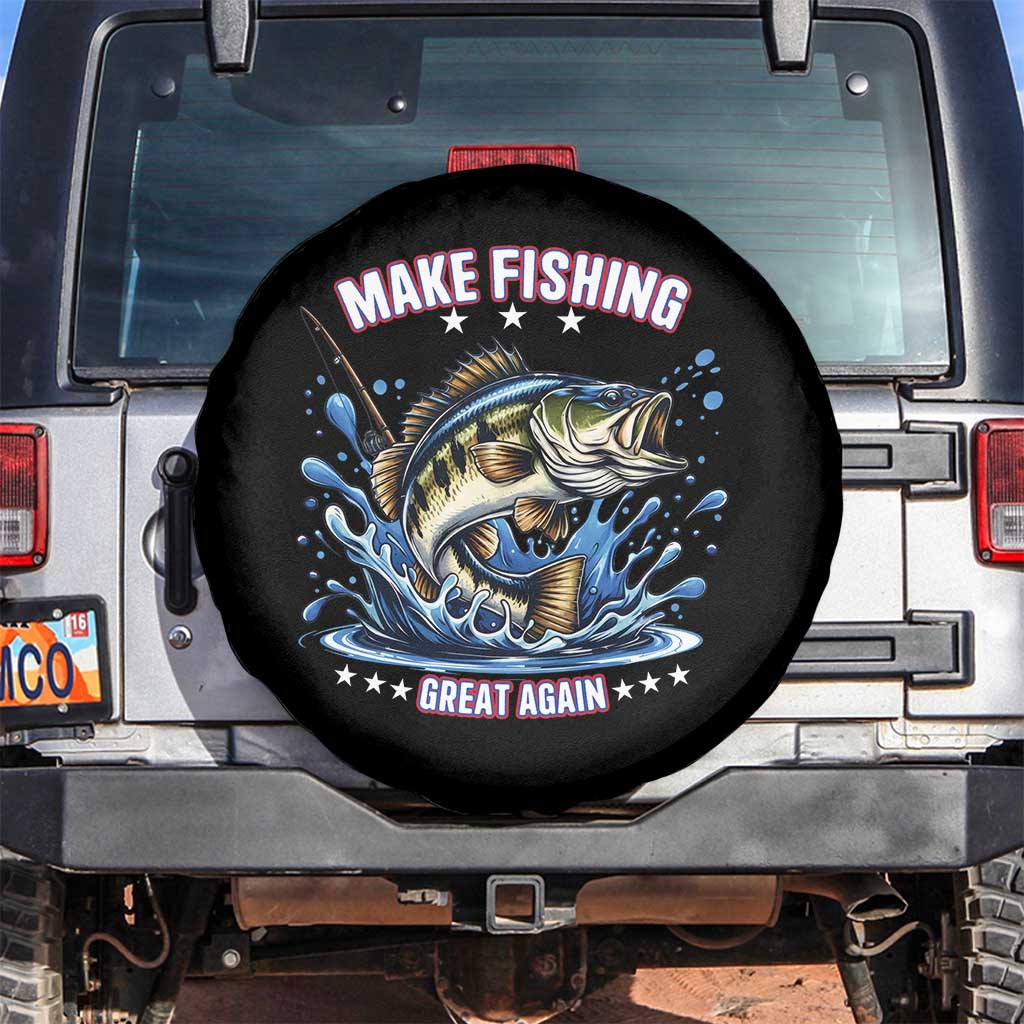 Funny Make Fishing Great Again Spare Tire Cover Fisherman Gift TS12 No hole Black Print Your Wear