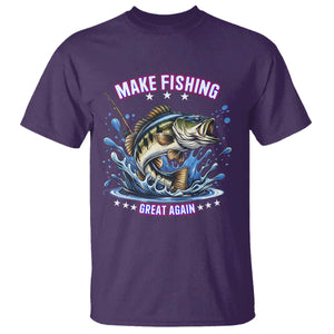 Funny Make Fishing Great Again T Shirt - Fisherman Political Humor Gift Tee TS12 Purple Print Your Wear