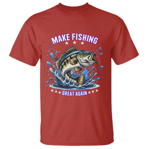 Funny Make Fishing Great Again T Shirt - Fisherman Political Humor Gift Tee TS12 Red Print Your Wear