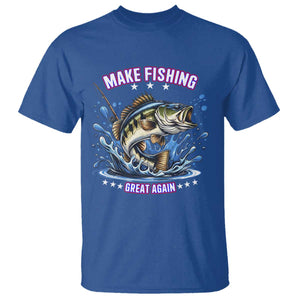 Funny Make Fishing Great Again T Shirt - Fisherman Political Humor Gift Tee TS12 Royal Blue Print Your Wear