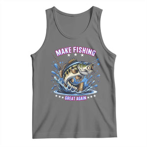 Funny Make Fishing Great Again Tank Top Fisherman Gift TS12 Black Heather Print Your Wear