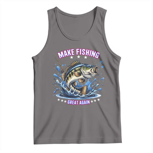 Funny Make Fishing Great Again Tank Top Fisherman Gift TS12 Deep Heather Print Your Wear