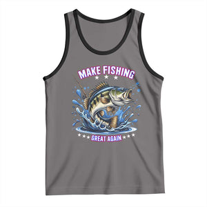 Funny Make Fishing Great Again Tank Top Fisherman Gift TS12 Deep Heather Black Print Your Wear