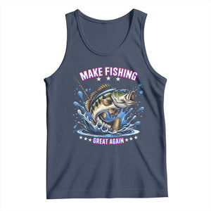 Funny Make Fishing Great Again Tank Top Fisherman Gift TS12 Navy Print Your Wear