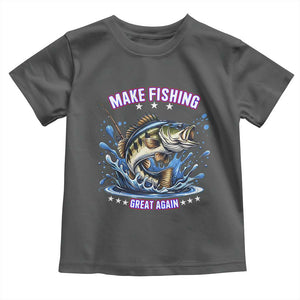 Funny Make Fishing Great Again Toddler T Shirt Fisherman Gift TS12 Dark Heather Print Your Wear
