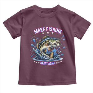 Funny Make Fishing Great Again Toddler T Shirt Fisherman Gift TS12 Maroon Print Your Wear