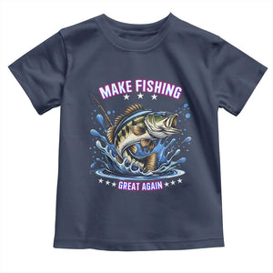 Funny Make Fishing Great Again Toddler T Shirt Fisherman Gift TS12 Navy Print Your Wear