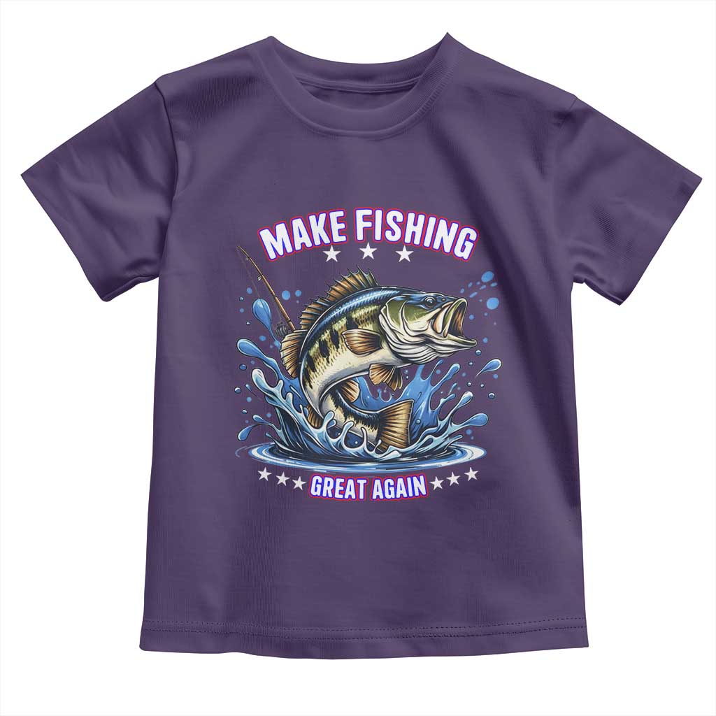 Funny Make Fishing Great Again Toddler T Shirt Fisherman Gift TS12 Purple Print Your Wear