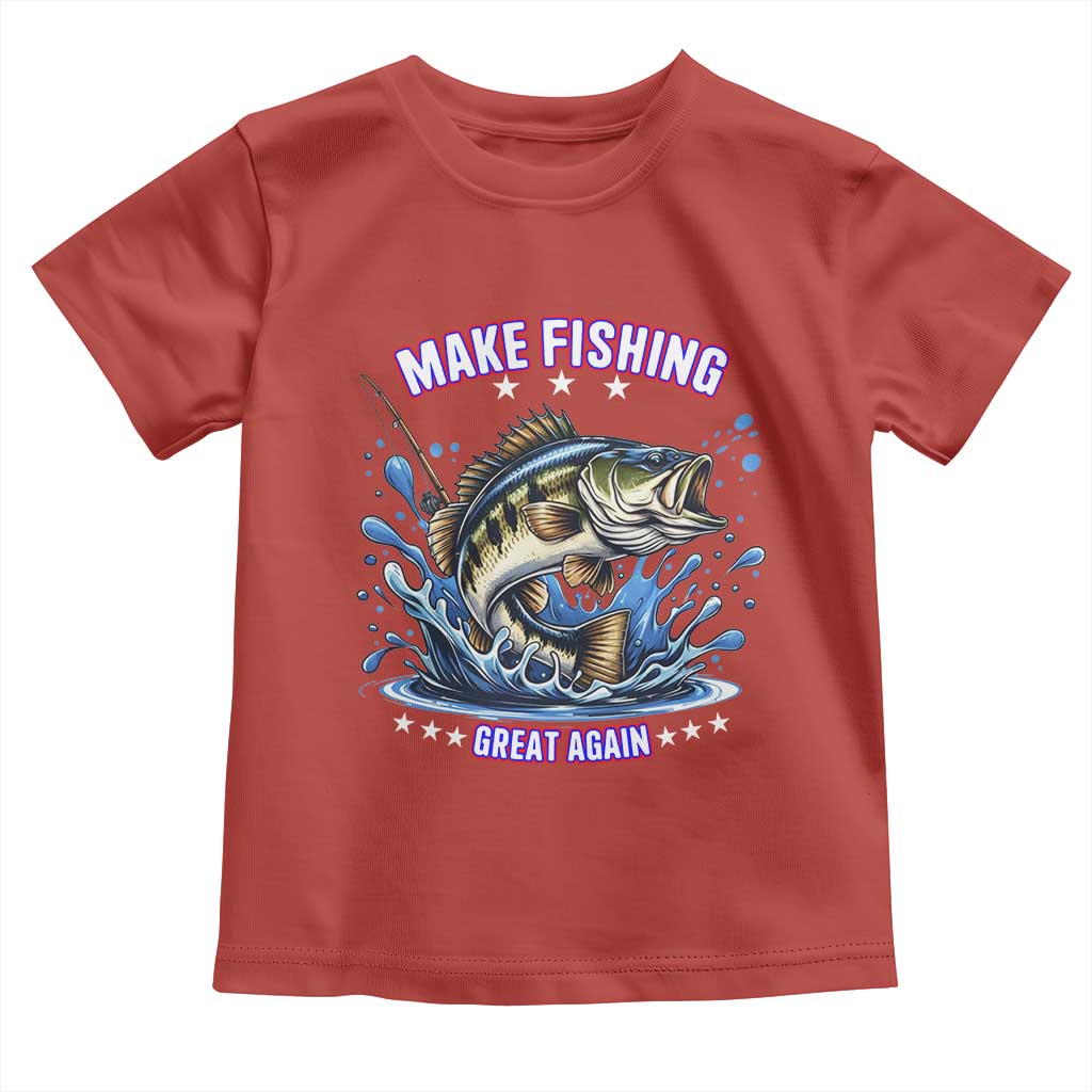 Funny Make Fishing Great Again Toddler T Shirt Fisherman Gift TS12 Red Print Your Wear