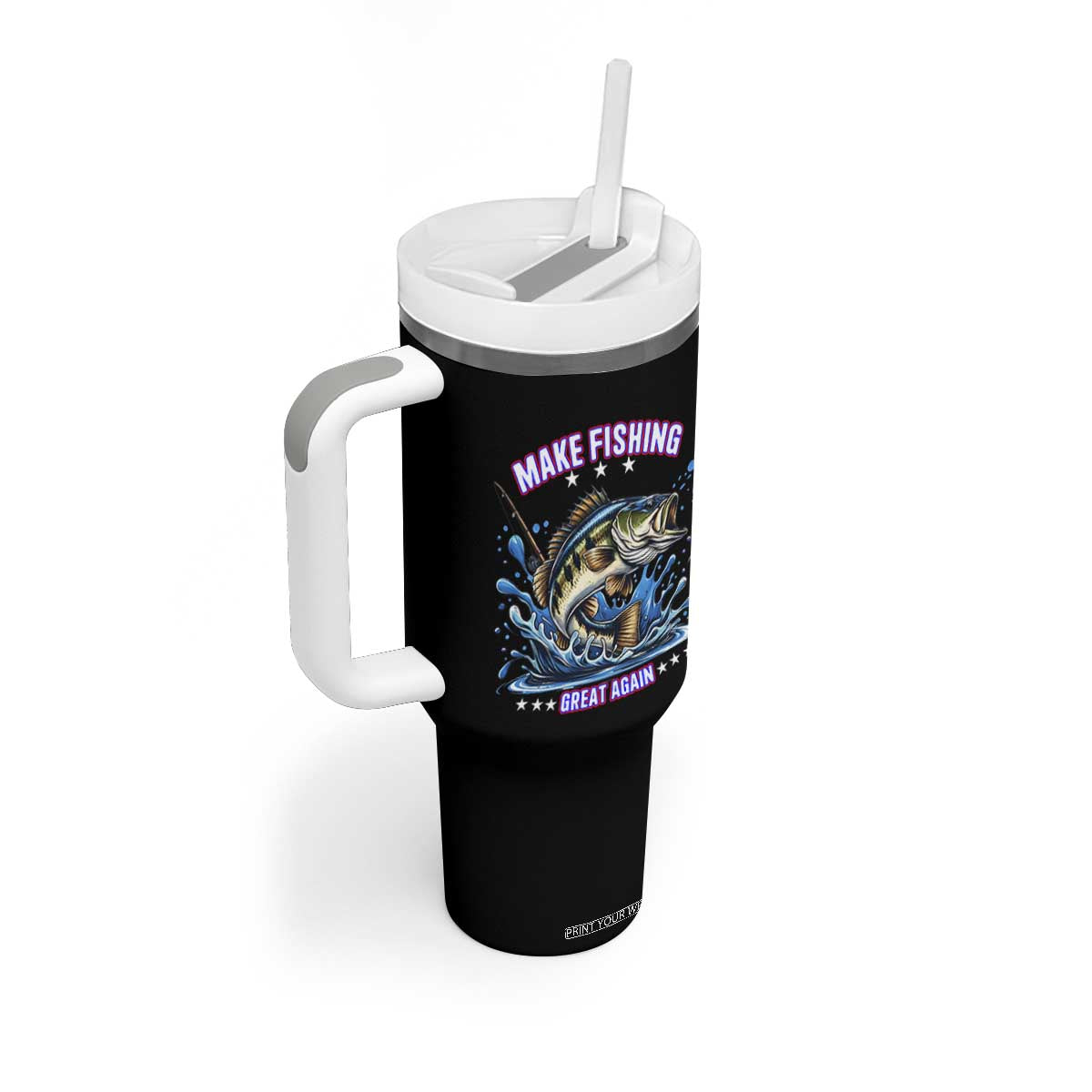 Funny Make Fishing Great Again Tumbler With Handle Fisherman Gift TS12 Print Your Wear