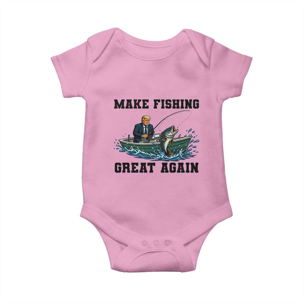 Funny Trump Baby Onesie Make Fishing Great Again American Flag Gift TS12 Light Pink Print Your Wear
