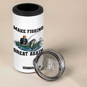 Funny Trump 4 in 1 Can Cooler Tumbler Make Fishing Great Again American Flag Gift TS12 Print Your Wear