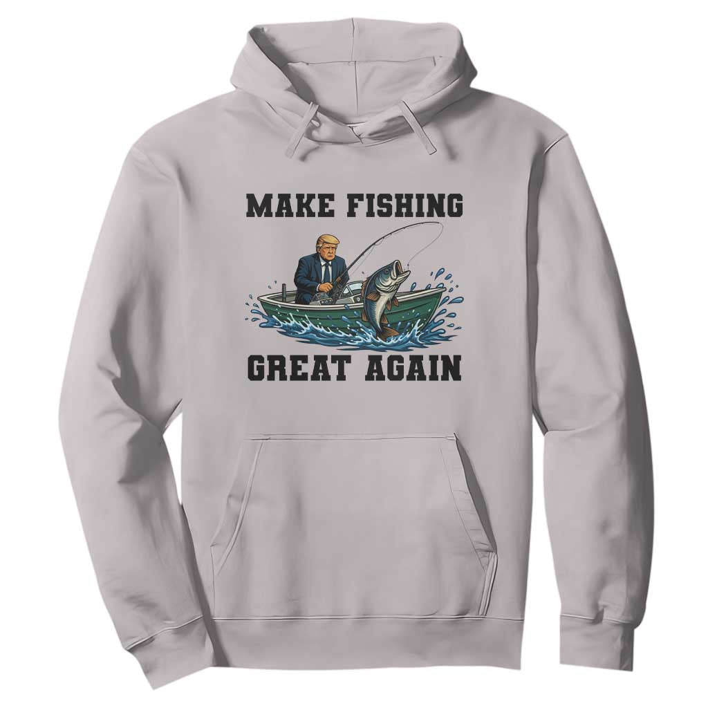 Funny Trump Hoodie Make Fishing Great Again American Flag Gift TS12 Ice Gray Print Your Wear
